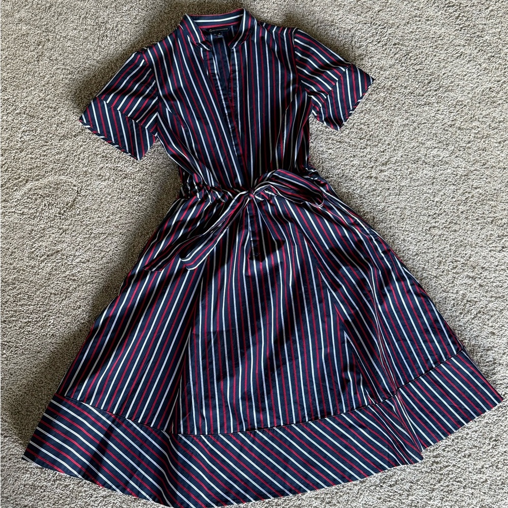 Brooks Brothers Navy and Red Striped Dress